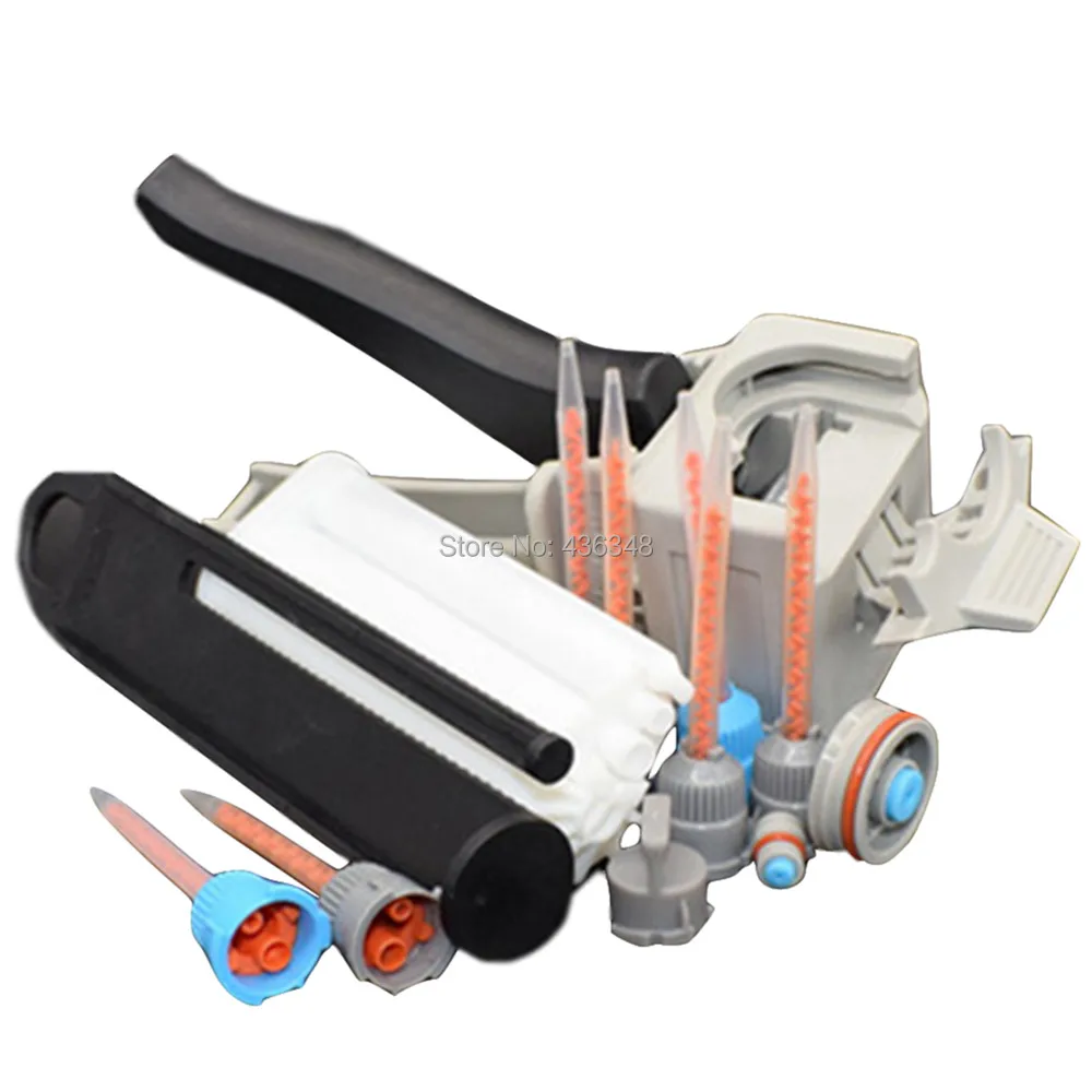 

Клеевой пистолет 50 мл 10:1 + полимерный пистолет 50 мл, картридж для эпоксидной смолы, мешалка для клея, + 7 шт. клея AB, акриловый клейкий Стандарт...