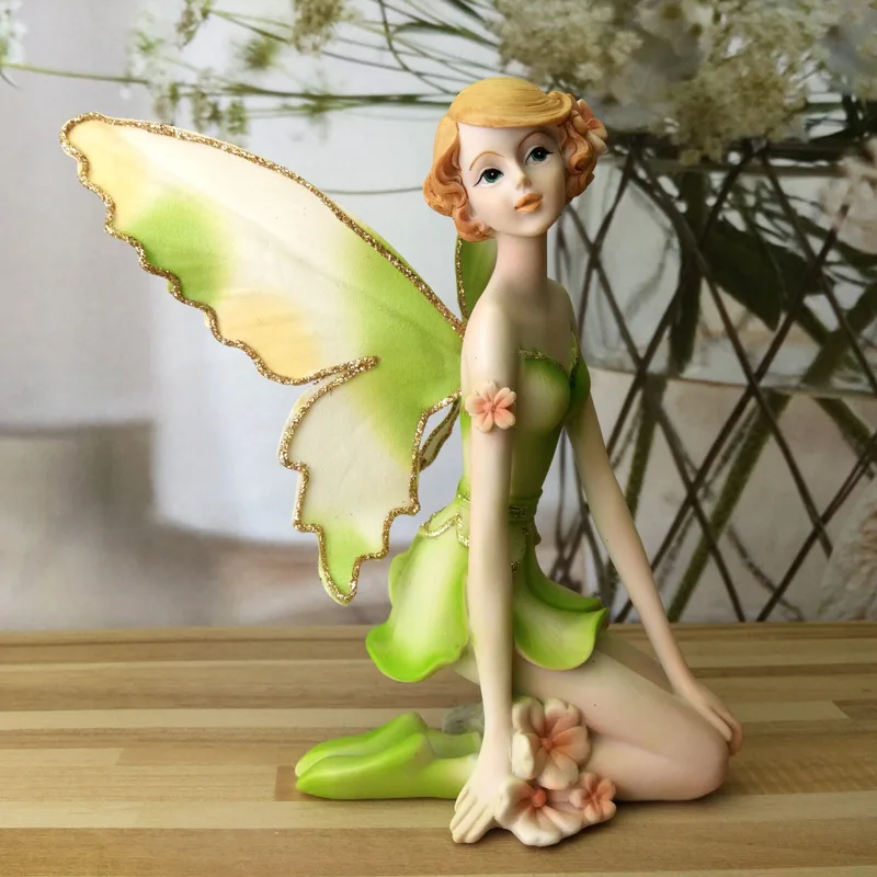 

Angel Fairy Figurine Birthday Gift Resin Ornaments Home Decoration Accessories