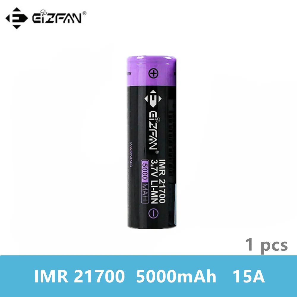 Аккумуляторная батарея EIZFAN IMR 21700 5000 мАч 15 А для Joyetech ESPION Vaporesso Blade Eleaf iStick Pico |