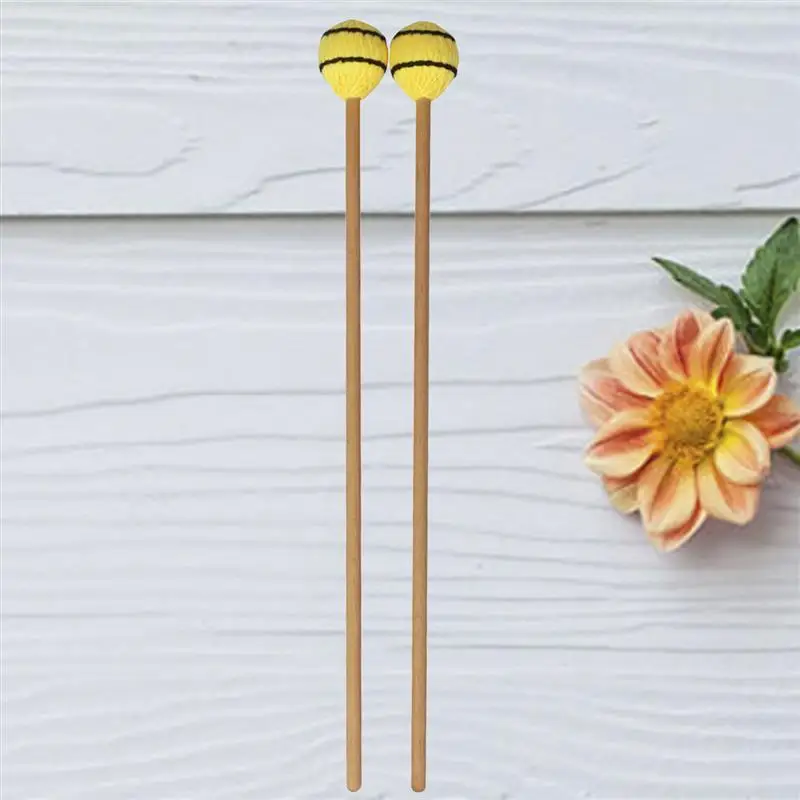 2 шт./компл. средняя клавиатура с жесткой пряжи голова маримба Mallets ручки из бука