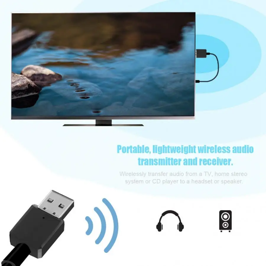 Портативный USB передатчик Bluetooth 2 в 1 3 5 мм|Беспроводные адаптеры| |
