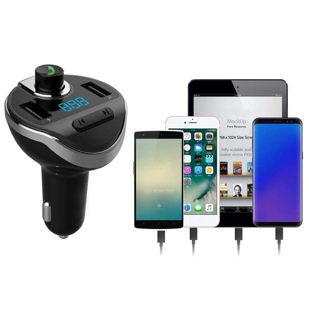 Bluetooth Беспроводной автомобиля Mp3 плеер Handsfree Car Kit fm-передатчик 5 V 2.1A USB Зарядное