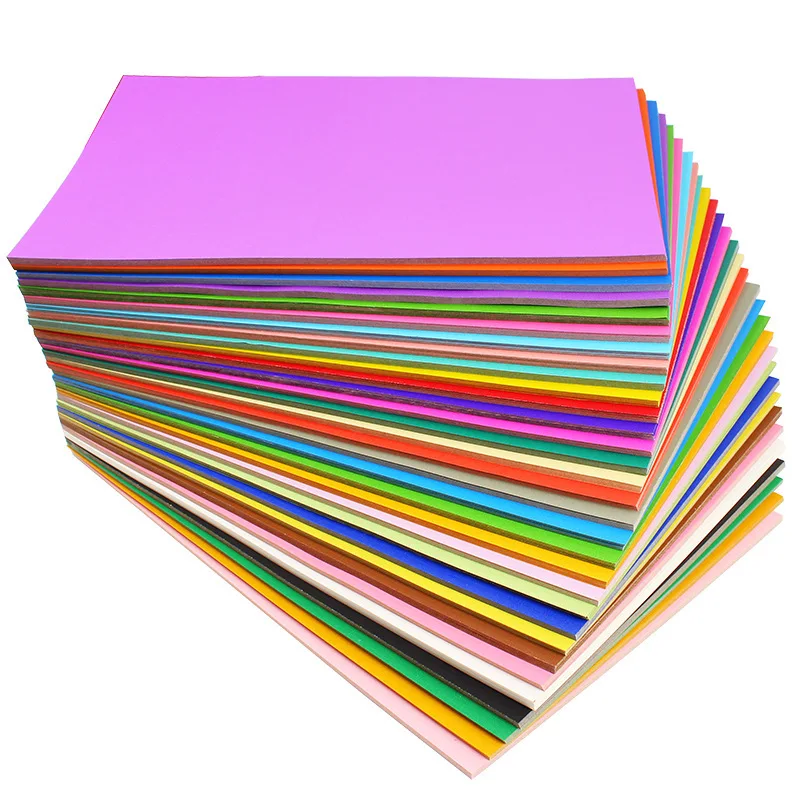 100pc/lot 8K Colorful Printing Paper 200g Children DIY Handmade Origami Craft Paper 37x26cm  Painting Thick Paperboard Cardboard