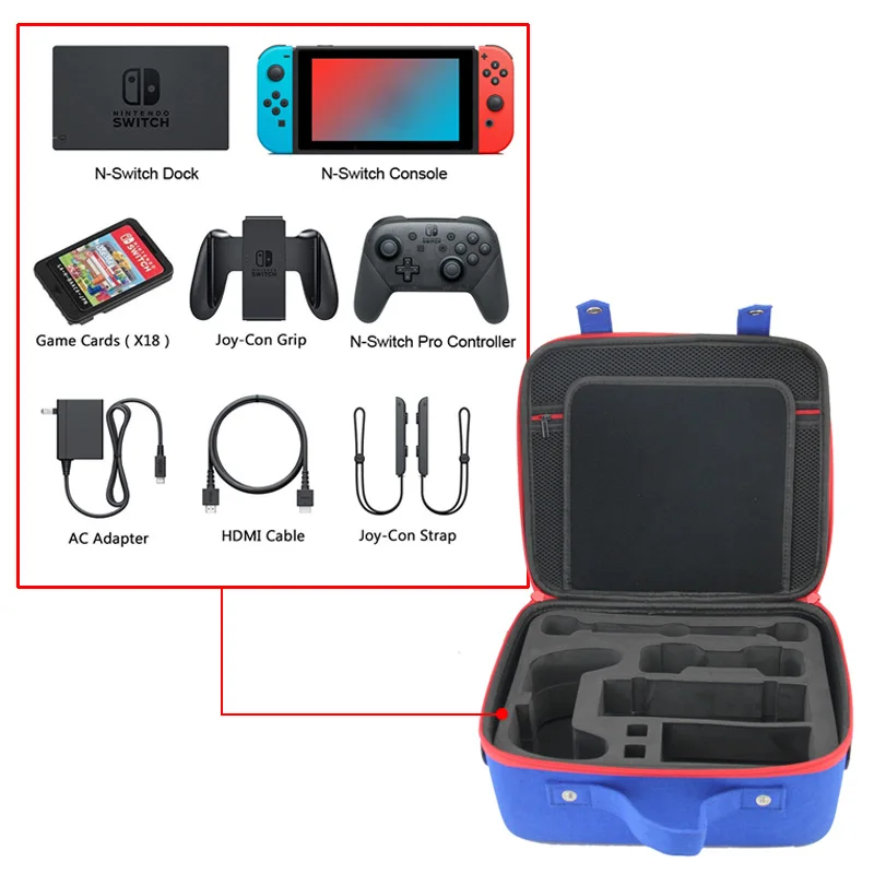 Hard Carrying Case for Nintendo Switch Deluxe and Color-Clash System Protective Shell Trav | Электроника