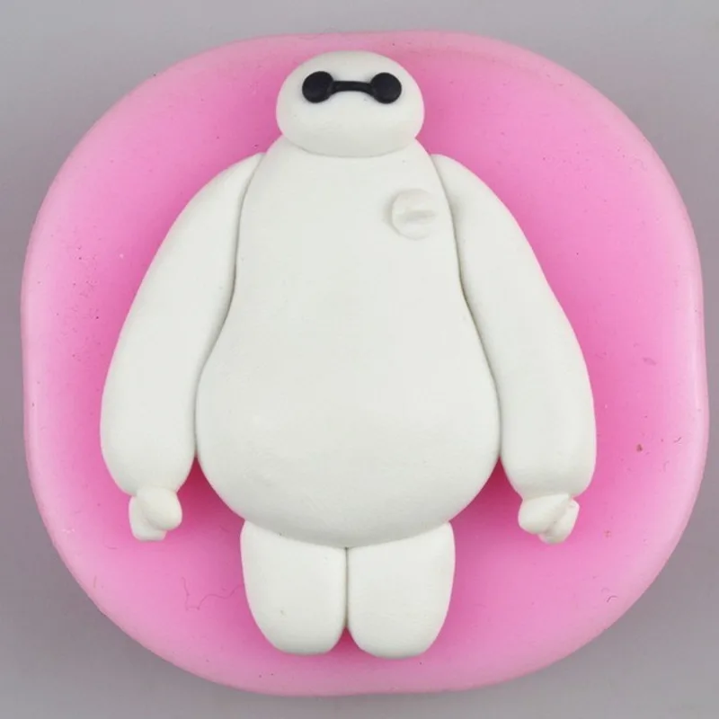 2018 новый большой Baymax формы Сахар Торт Шоколадные украшения белый DIY торт плесень