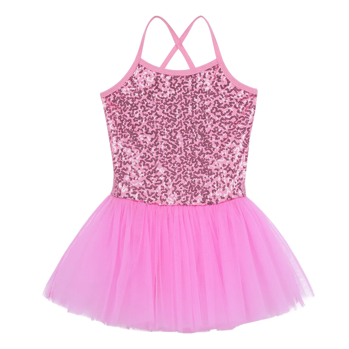 TiaoBug Children Girls Shiny Sequined Professional Ballet Tutu Dress Kids Stage Performance Dance Leotard Lyrical Costumes | Тематическая