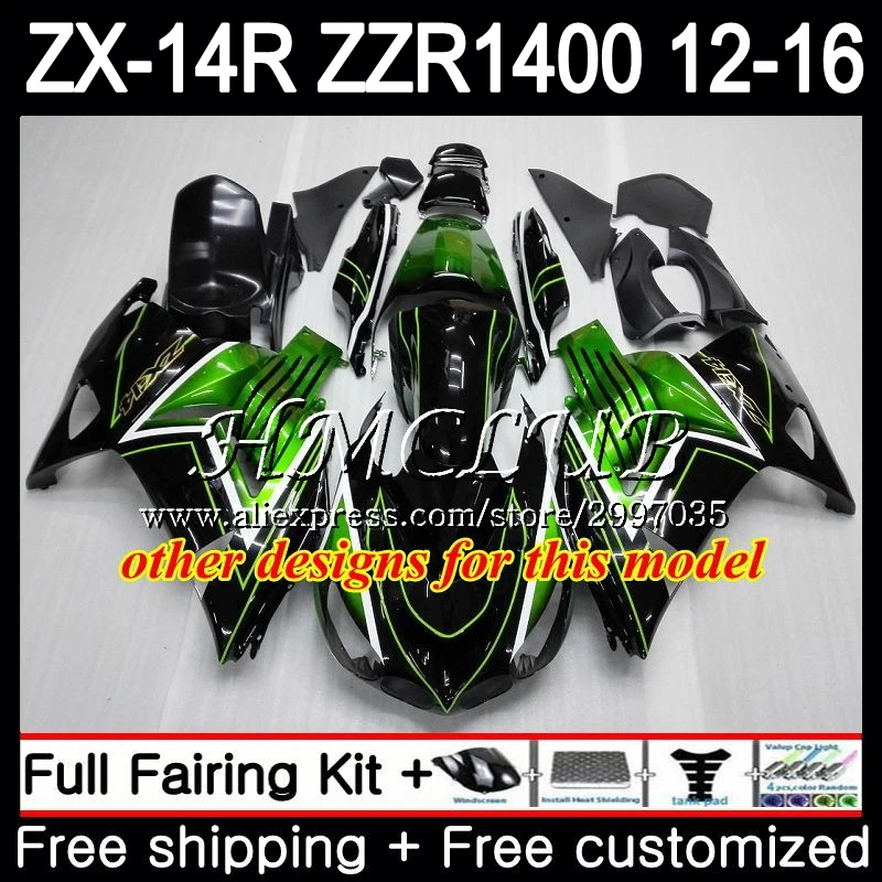 Комплект для KAWASAKI Светло-Зеленый NINJA ZX 14R ZZR 1400 ZX14R 12 13 14 15 16 73HC.6 ZZR1400 ZX-14R 2012 2013 2014 2015