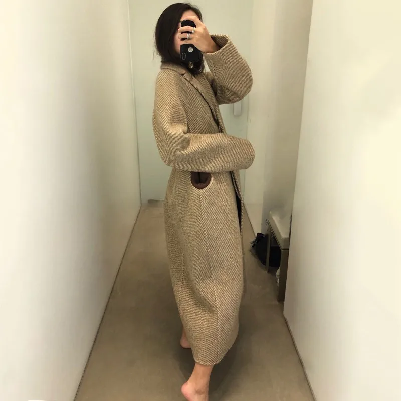 TWOTWINSTYLE осень зима Полосатое пальто женские куртки для женщин с длинным рукавом