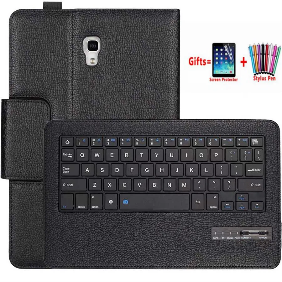 

Removable Wireless Bluetooth Keyboard Case for Samsung Galaxy Tab A A2 10.5'' T590 T595 SM-T595 Litchi Stand Cover Funda + Flim