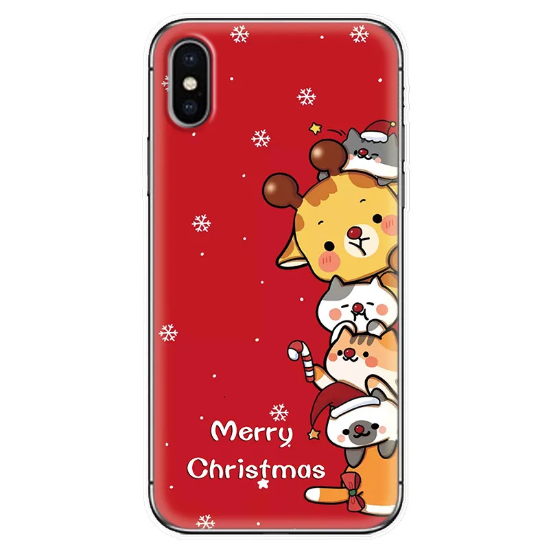 Мягкий чехол для телефона Рождественская серия iphone 6 plus 7 8 Plus X XR XS Max Силиконовый