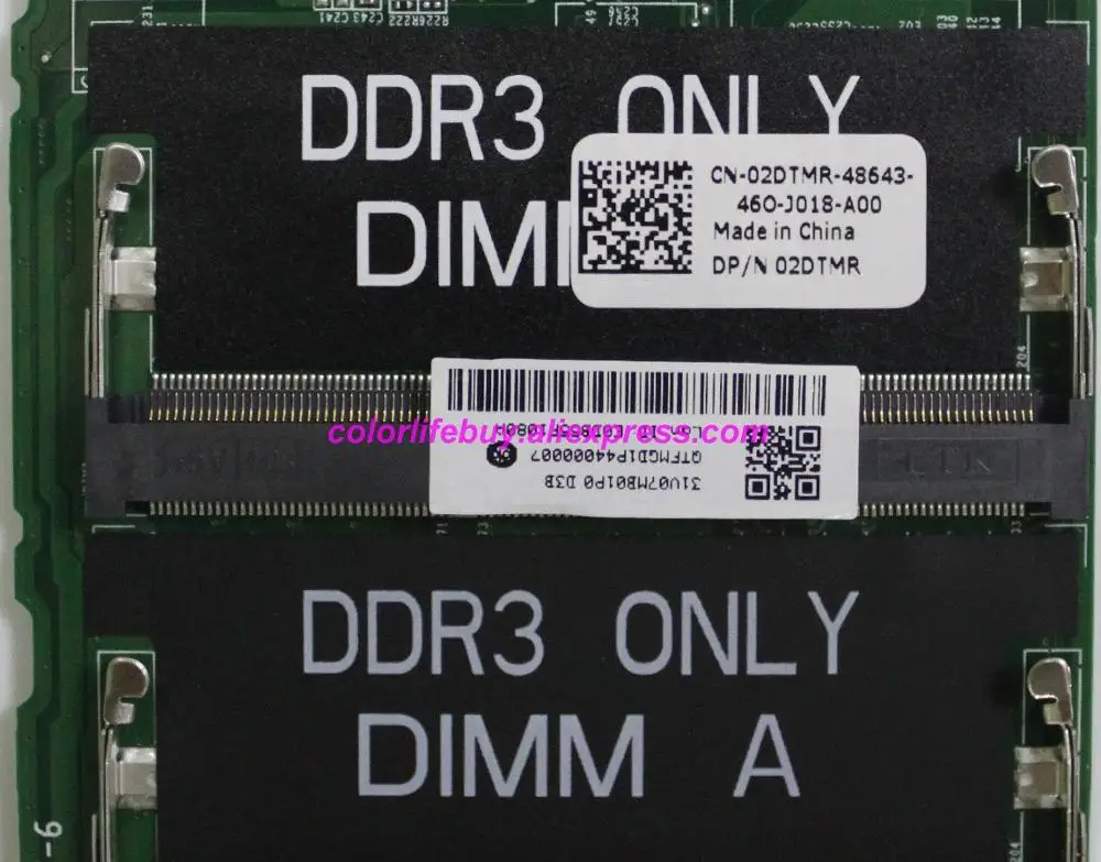 Оригинальная 2DTMR 02DTMR CN w I5 3337U материнская плата с процессором для ноутбука Dell Inspiron