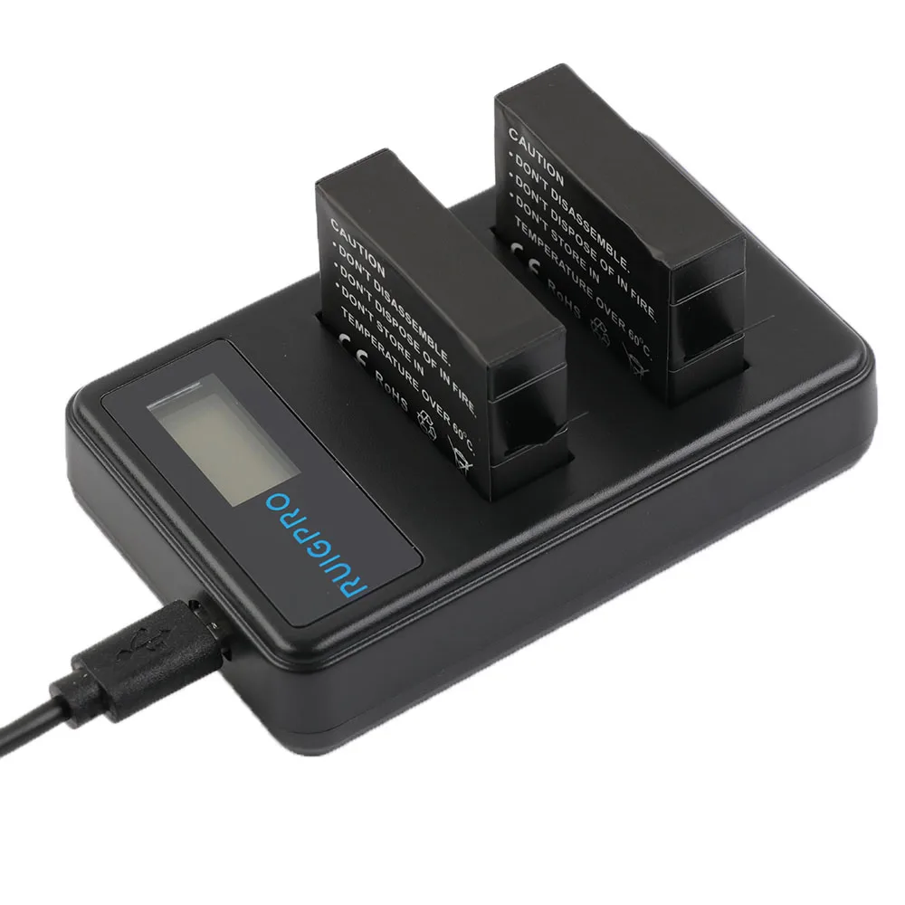 4 шт RuigPro AHDBT-401 + ЖК-дисплей USB двойной Зарядное устройство для Gopro Hero батареи Go Pro Hero4