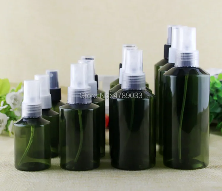 

10pcs 50ml 100ml 150ml 200ml Green Colour Travel Plastic Perfume Atomizer Portable Empty Spray Refillable Bottle