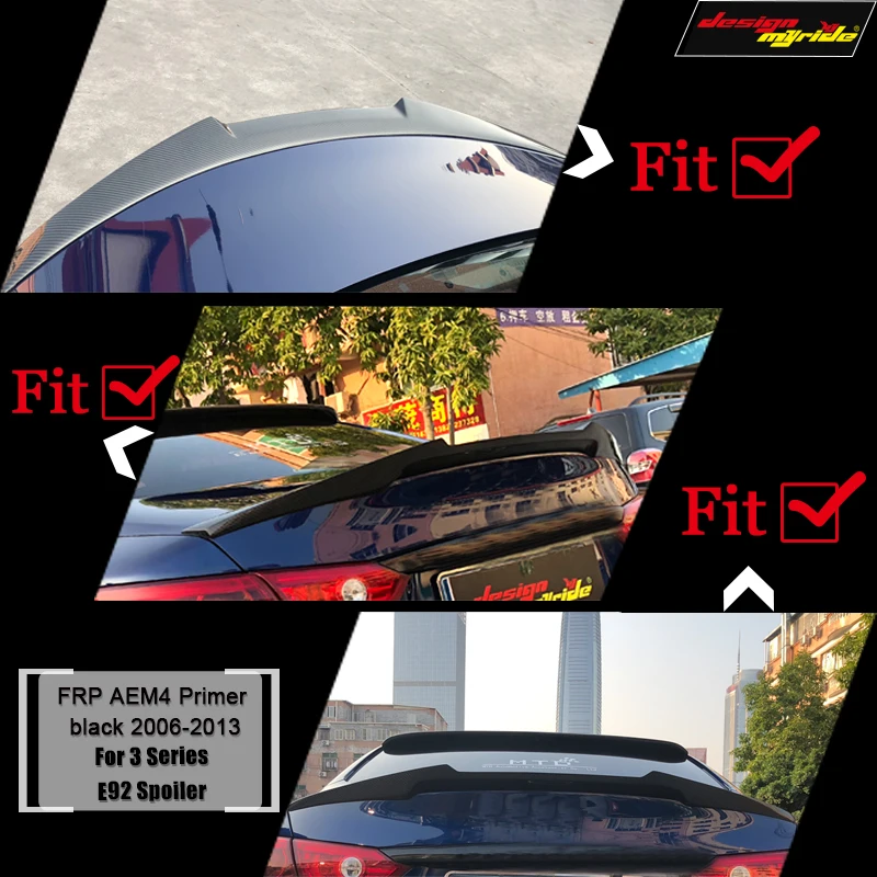 E92 спойлер багажник крыло хвост M4 Стиль FRP черный для bmw e92 2-двери купе 318i 320i 328i 335d