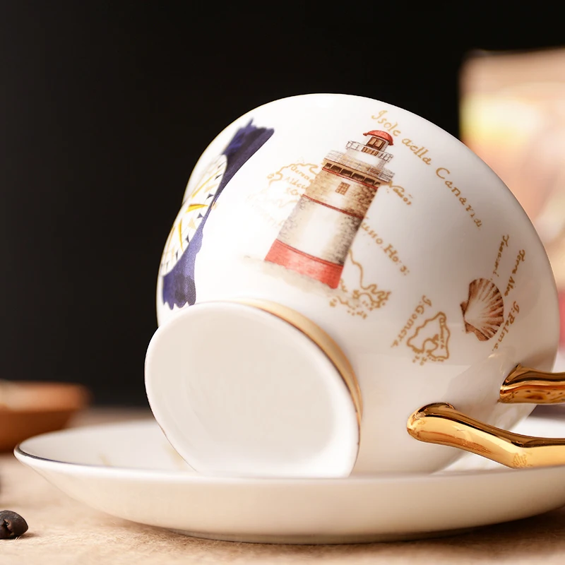 Ритзи британский стиль послеобеденный чайный набор кофейных чашек и блюдец