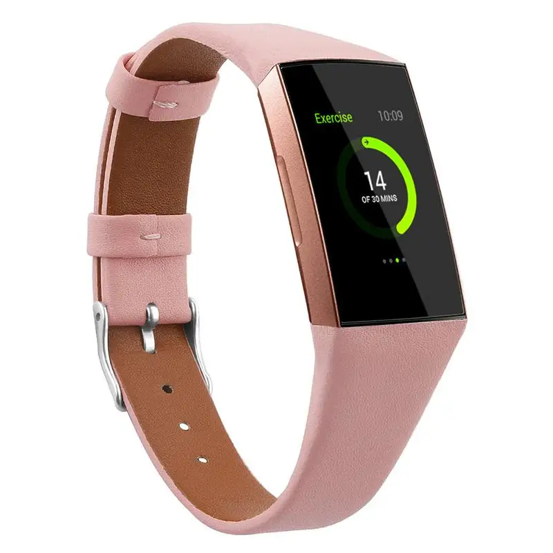 Роскошные кожаные Сменные аксессуары ремешки для браслета Fitbit Charge 3 женщин и