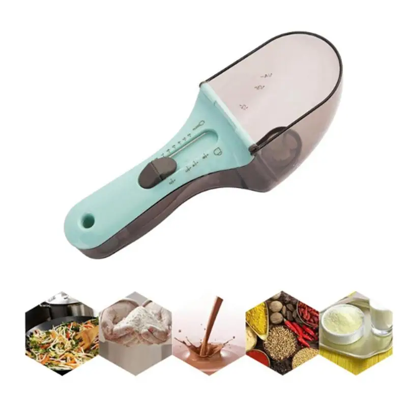 2Pcs Plastic Adjustable Spice Measuring Spoon Kitchen Baking Scale Gauge For Cooking Scoop Dropshipping | Дом и сад