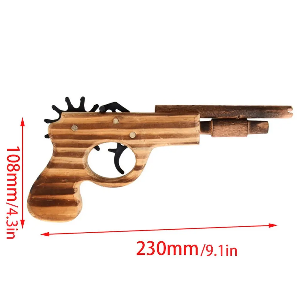 Имитация пули Резиновая лента пусковая установка Деревянный пистолет игрушки