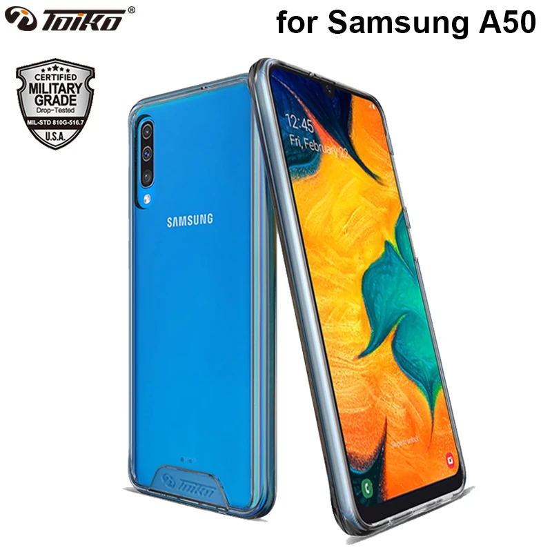 Прозрачный противоударный чехол toyko Chiron для samsung Galaxy A50 A505F, задняя крышка для телефона, Жесткий ПК, мягкий ТПУ бампер, гибридный Чехол