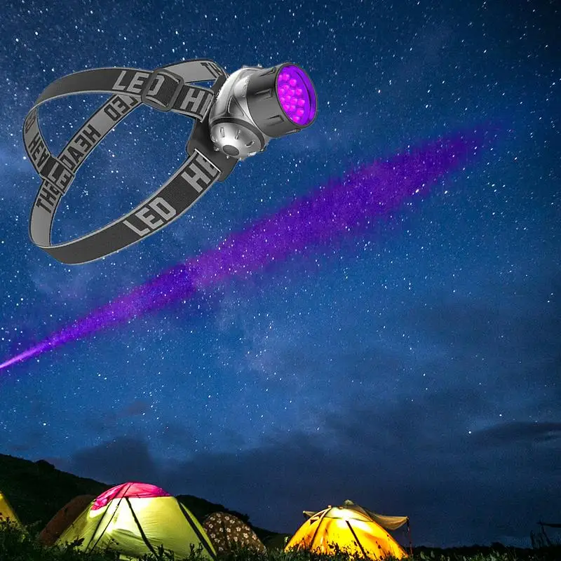 УФ фиолетовый светодиодный налобный фонарь ультрафиолетовая вспышка светильник