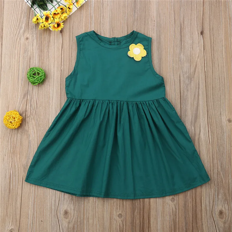 Cute Kids Baby Girl Applique Tank Dress Sleeveless Party Tutu Princess Sundress Summer Cotton Pleated with Wings 1-7Y | Детская одежда