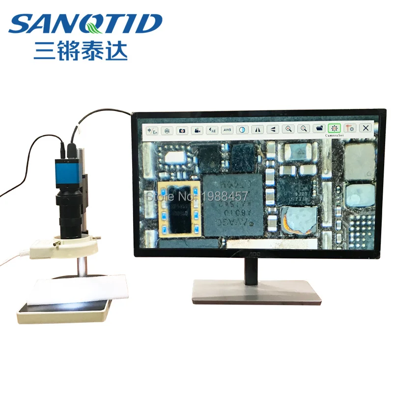 

Full HD 10MP 1080P 30FPS HDMI Industrial Digital Electron Microscope Camera+10X-130XC Seat Lens+Support+LED Light Source