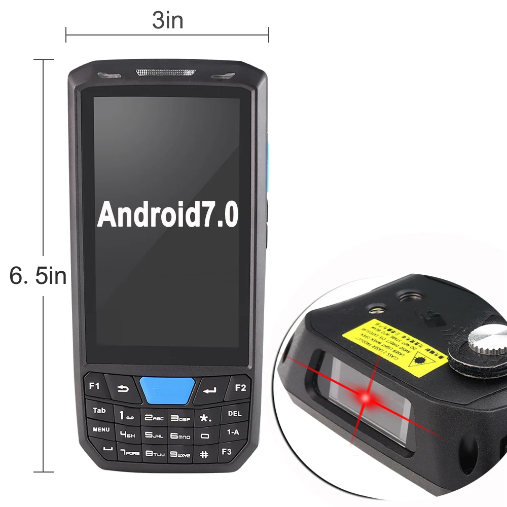 Новинка 2019 сканер 1D/2D QR штрих код ручной терминал PDA сборщик данных 4G LTE Android7.0 для