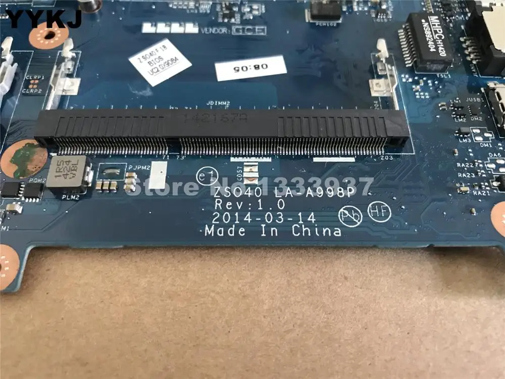 Материнская плата для ноутбука HP 14-R 240 G3 246 755829-501 760685-501 ZSO40 LA-A998P SR0N9 I3-3217U DDR3L |