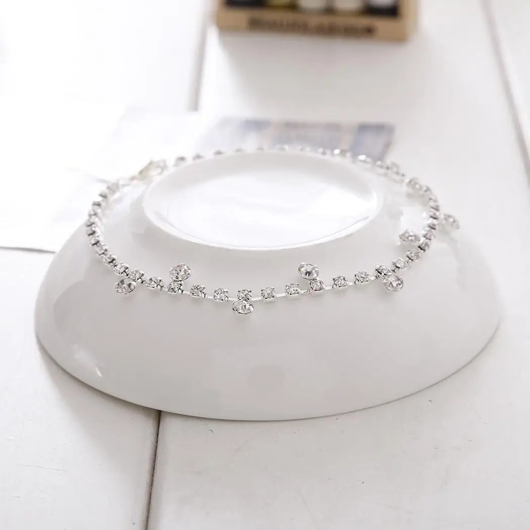 Women Casual Geometric Fashion Silver Alloy Anklet Rhinestone Wedding | Украшения и аксессуары
