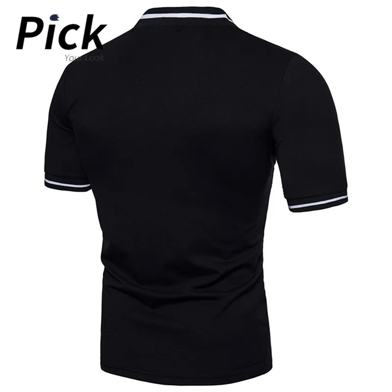 3 цвета топ с v образным вырезом Slim Fit Мужские футболки летняя футболка коротким