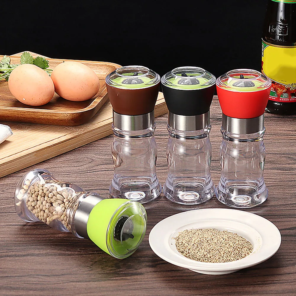 

Kitchen ToolManual Salt Pepper Spice Mill Grinder With Cover Ceramic Pepper Stainless Steel Mills Grinding