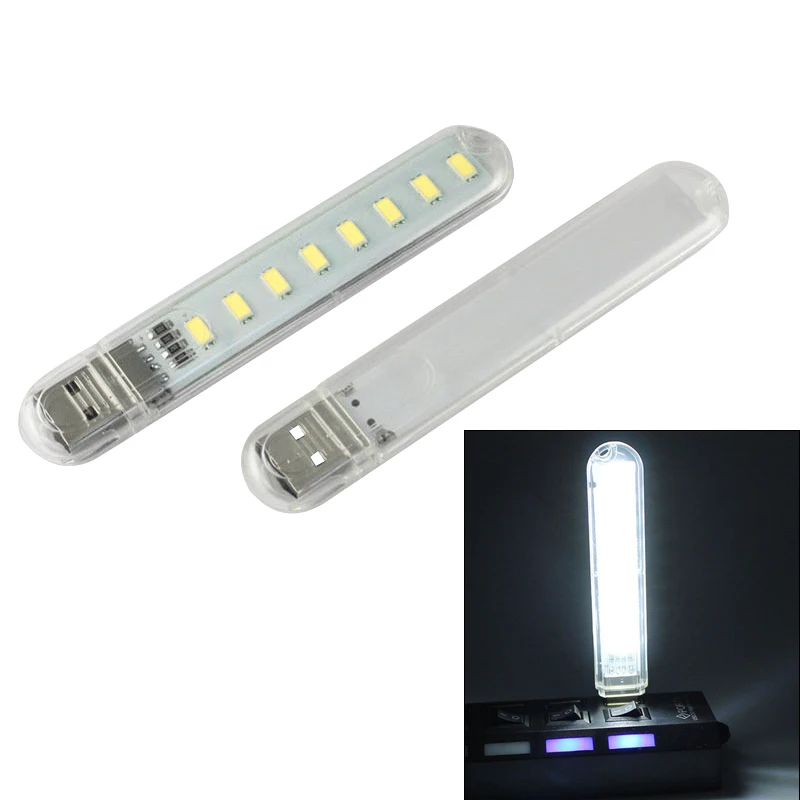 Яркий 8 Led ночник USB Светодиодная лампа для мобильного питания компьютерное