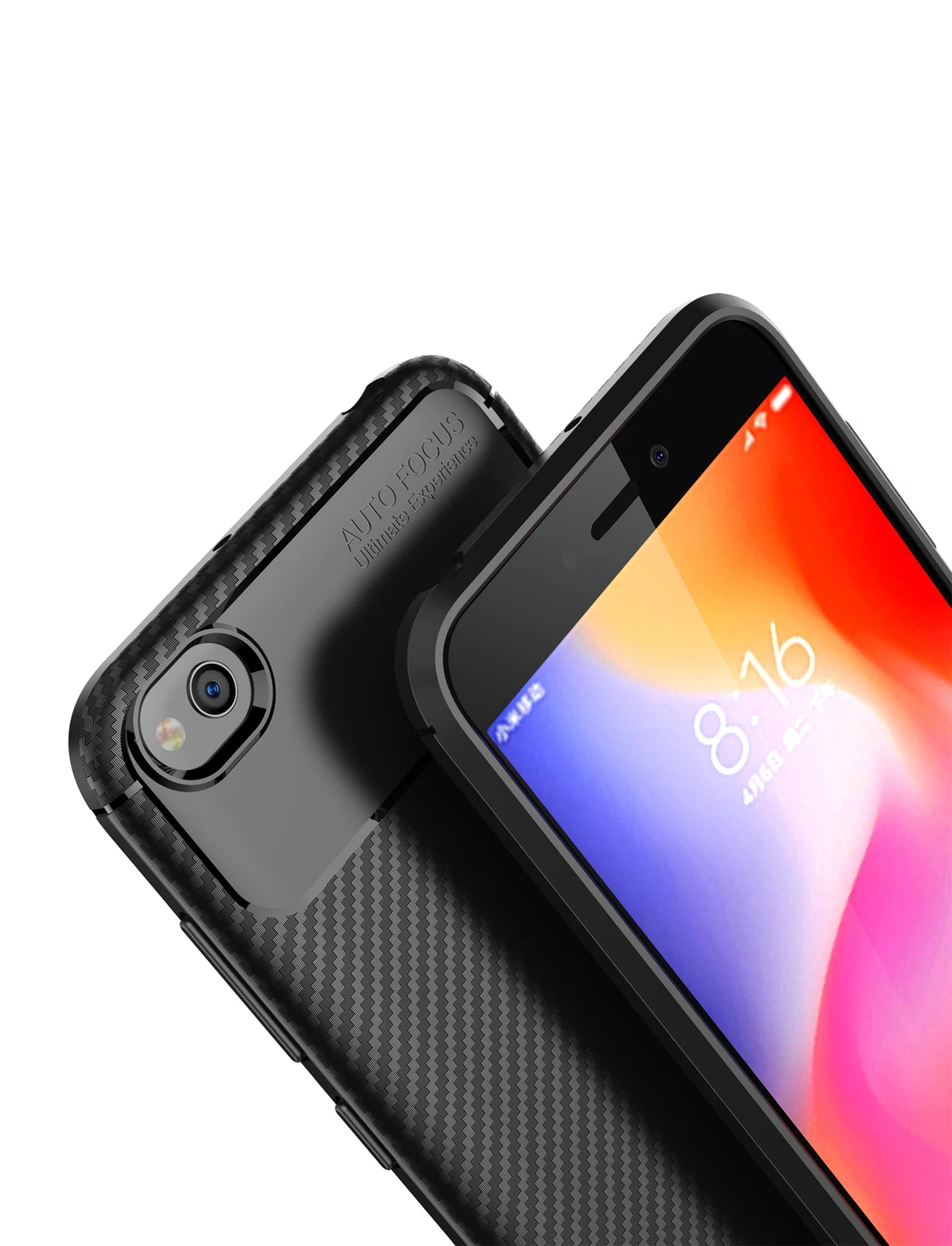 Двухслойный защитный чехол для Xiao mi Red Go Note 7 Slim Fit Мягкий ТПУ/углеродное волокно