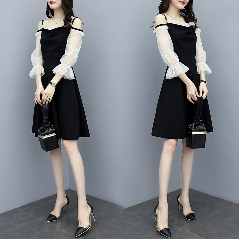 Новинка 2019 весеннее модное женское платье лоскутные облегающие сетчатые платья