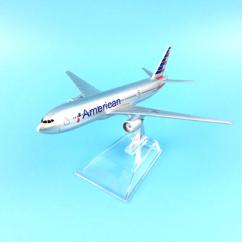 Модель самолета 16 см модель американского Боинг 777 из литого металла 1:400