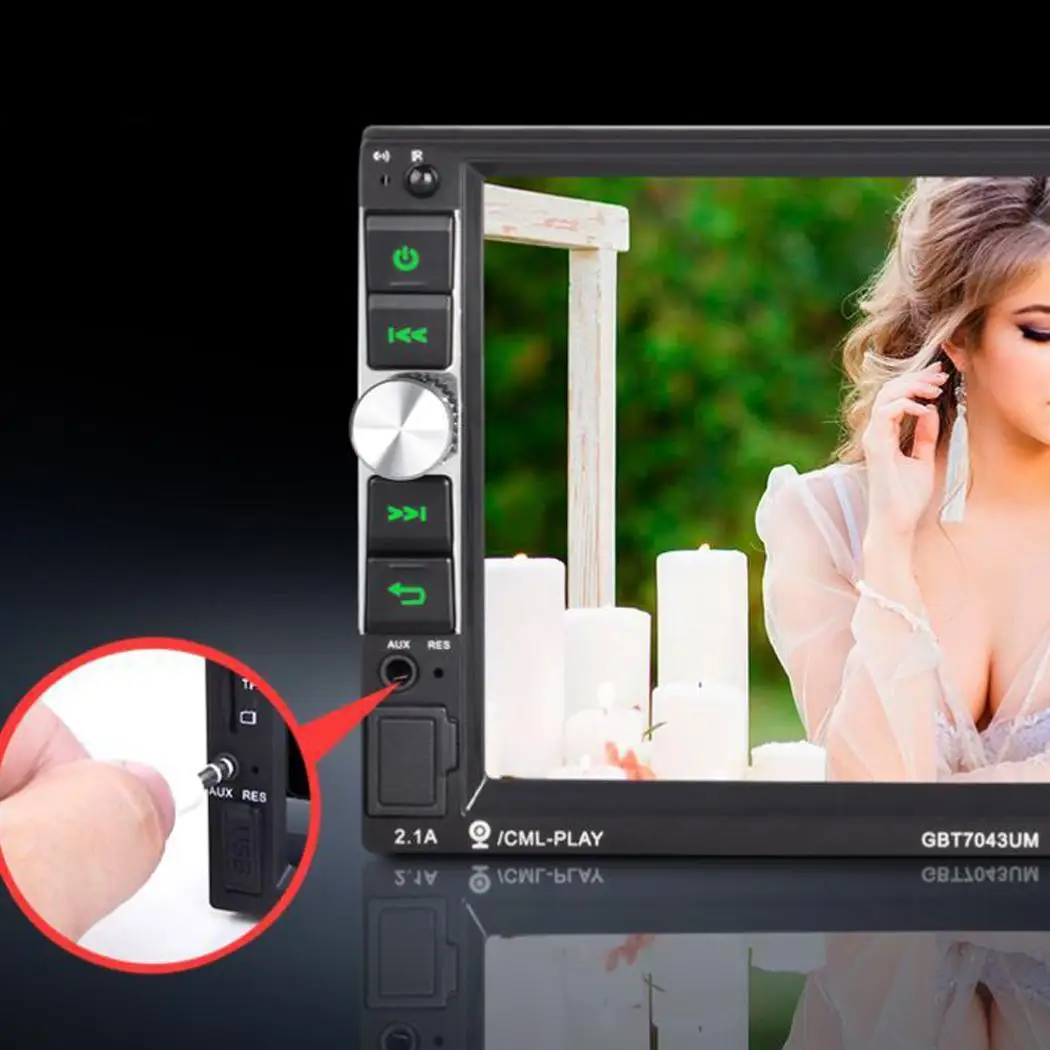 7 дюймовый 2 Дин Радио Стерео MP5 плеер Сенсорный экран TF USB FM Bluetooth DVD видео