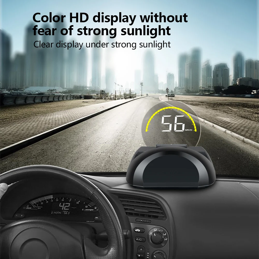 Автомобильный HUD Дисплей C700 предупреждение о превышении скорости с OBD II GPS