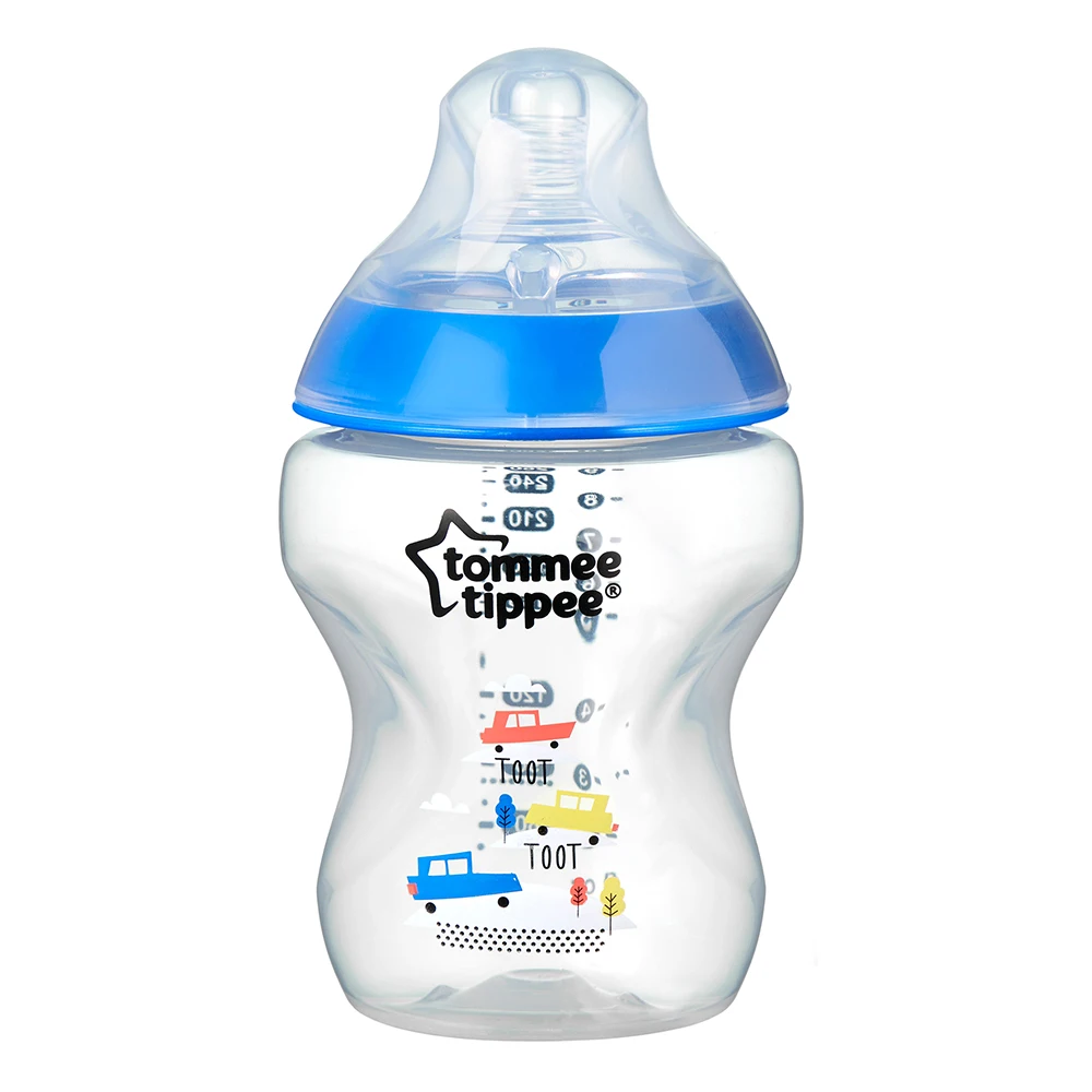 Бутылочка для кормления tommee tippee Closer to nature 260 мл с антиколиковым клапаном синяя |