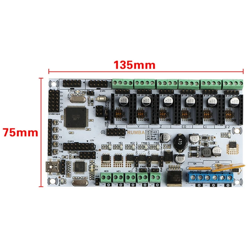 Аксессуары для 3D-принтера материнская плата Rumba + Tmc2130V1.0X6 прошивка Marlin