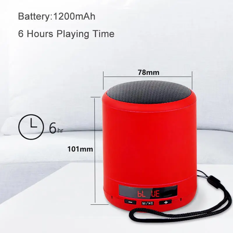 Mini Portable Bluetooth Speaker Wireless Column Bass Sound Stereo Subwoofer Fm Radio Handsfree Tf Card Usb Mp3 Player For Phon |