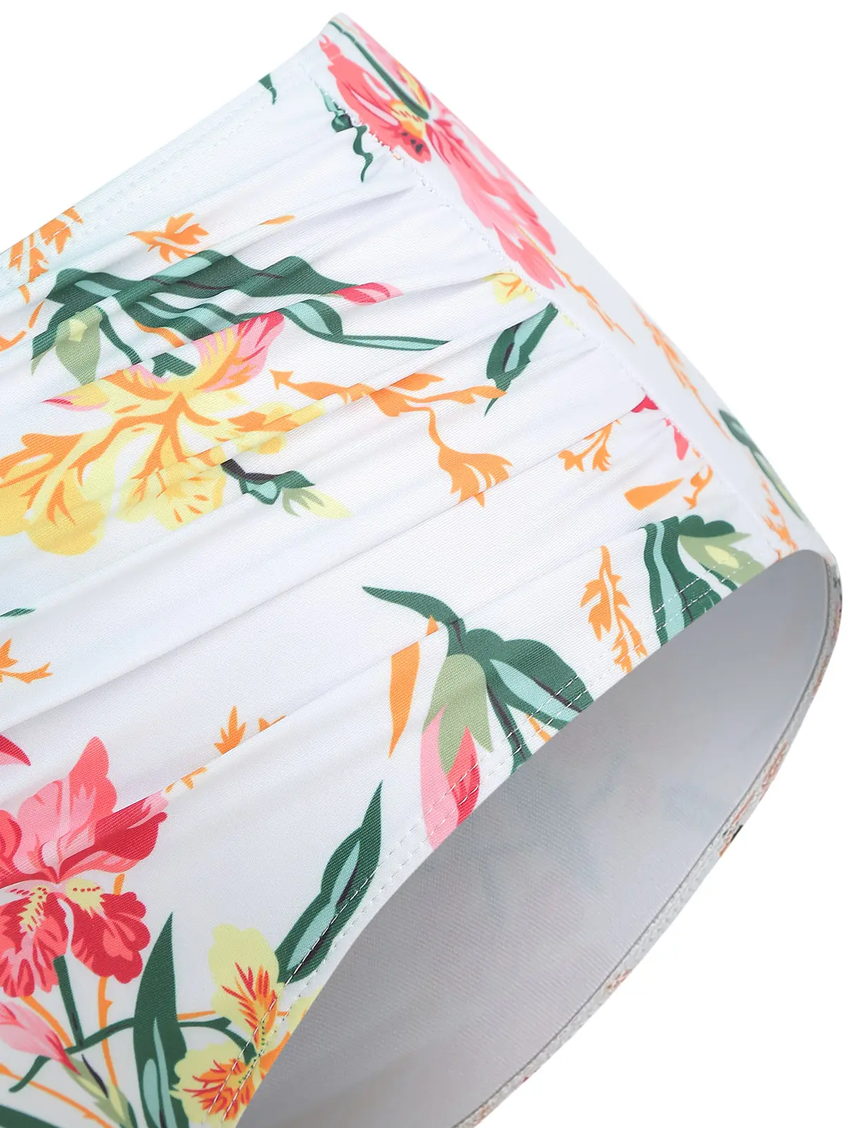Wipalo Flounce Floral Plus Size High Waisted Women Sets Summer Beach Boho Swim Set 2 Pieces Bathing Suit Ladies Holiday Big Size| |