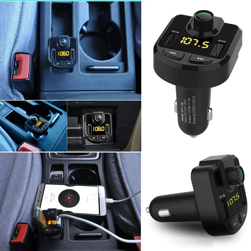 Новинка BT36 Автомобильный Bluetooth MP3 плеер двойное USB Автомобильное зарядное