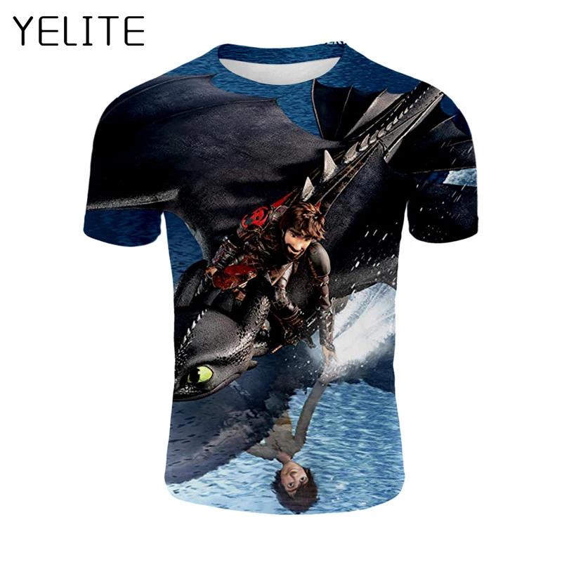 YELITE Cool Как приручить дракона 3D Футболка с принтом Футболки коротким рукавом
