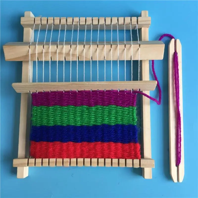 

Traditional Wooden Weaving Loom Craft Yarn DIY Educational Wooden Weaving FrameHand Knitting Machine Children Weaving Toy Gift