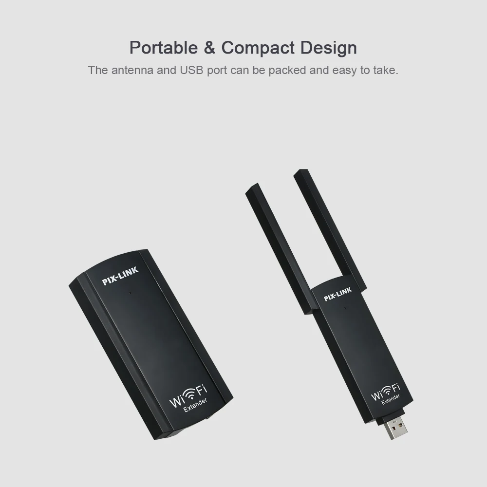 PIX LINK USB Wi Fi Range Extender беспроводной Wifi ретранслятор двойная антенна WiFi усилитель