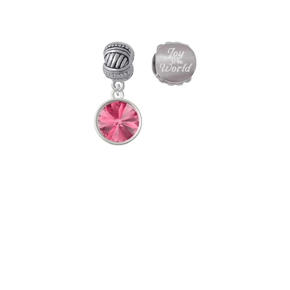 12 мм кристалл риволи ярко розовый Joy to the World Charm Beads (набор из 2)| |