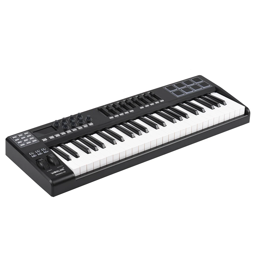 PANDA49 49 Key USB MIDI клавиатура контроллер 8 барабанные колодки с кабелем|Электронный