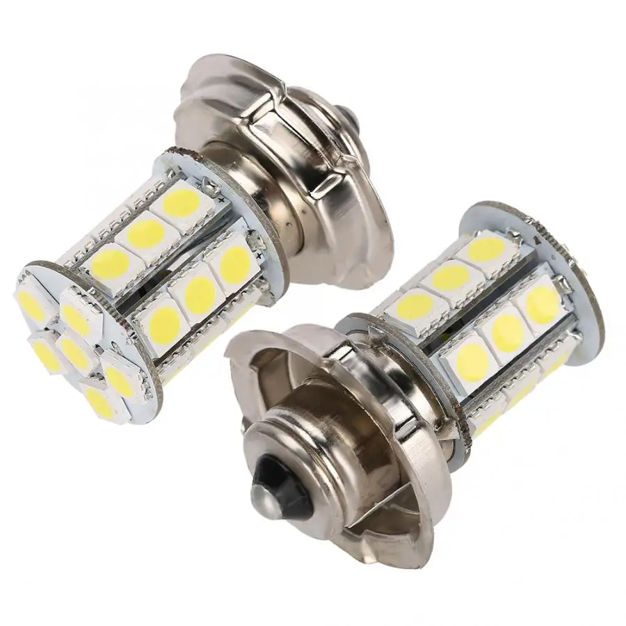 Universal Motorcycle Headlight Bulbs 2 PCS 12V P26 S24 SMD LED Car 6000k Aluminum| |