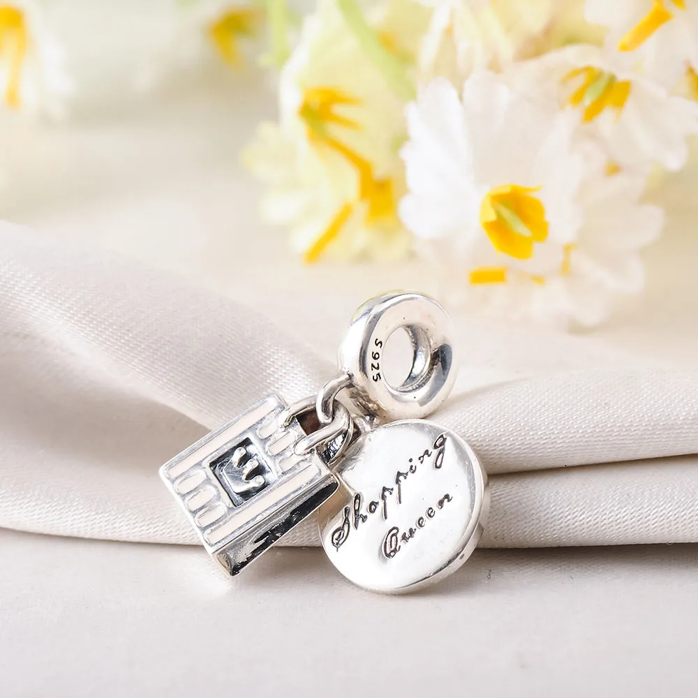 Devolove 925 стерлингового серебра королева шоппинга сумка кулон Бусины fit Pandora