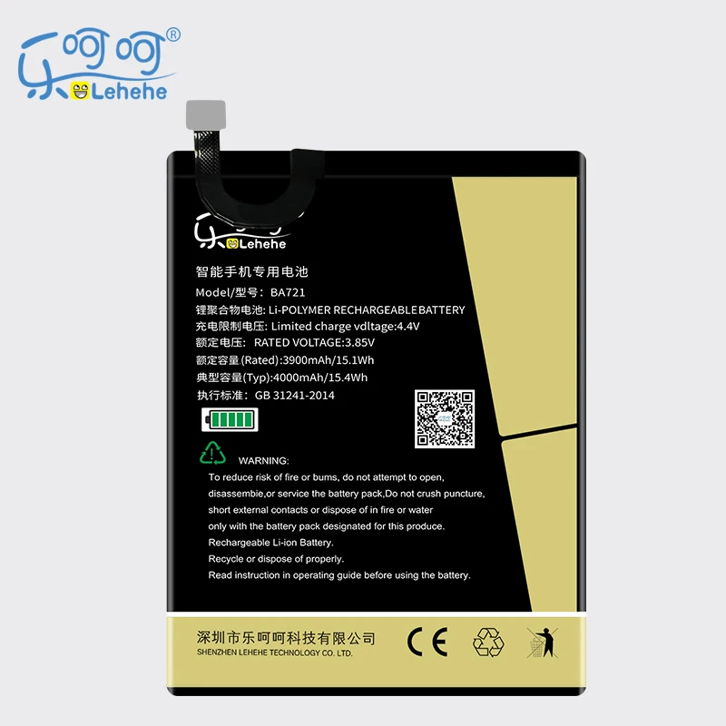 Оригинальная батарея LEHEHE BA721 для Meizu Meilan Note6 M6 M721Q 4000 мАч сменная высокого качества